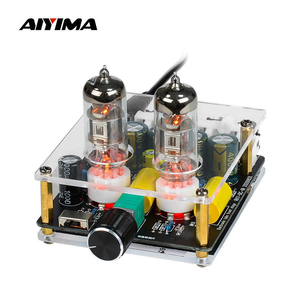 Tube Amplifier Part - AIYIMA改良版6K4真空管プリアンプアンプHiFi真空管プリアンプバイルバッファーオーディオアンプスピーカーサウンドアンプホームシアターDIY
