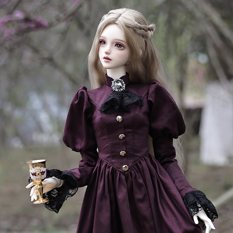 Vintage And Collectible Toys - Elina bjd-エレガントなヴィンテージの女性の人形,かわいい人形,明るい紫色のドレス,樹脂,芸術的なおもちゃ,おとぎ話,1/3
