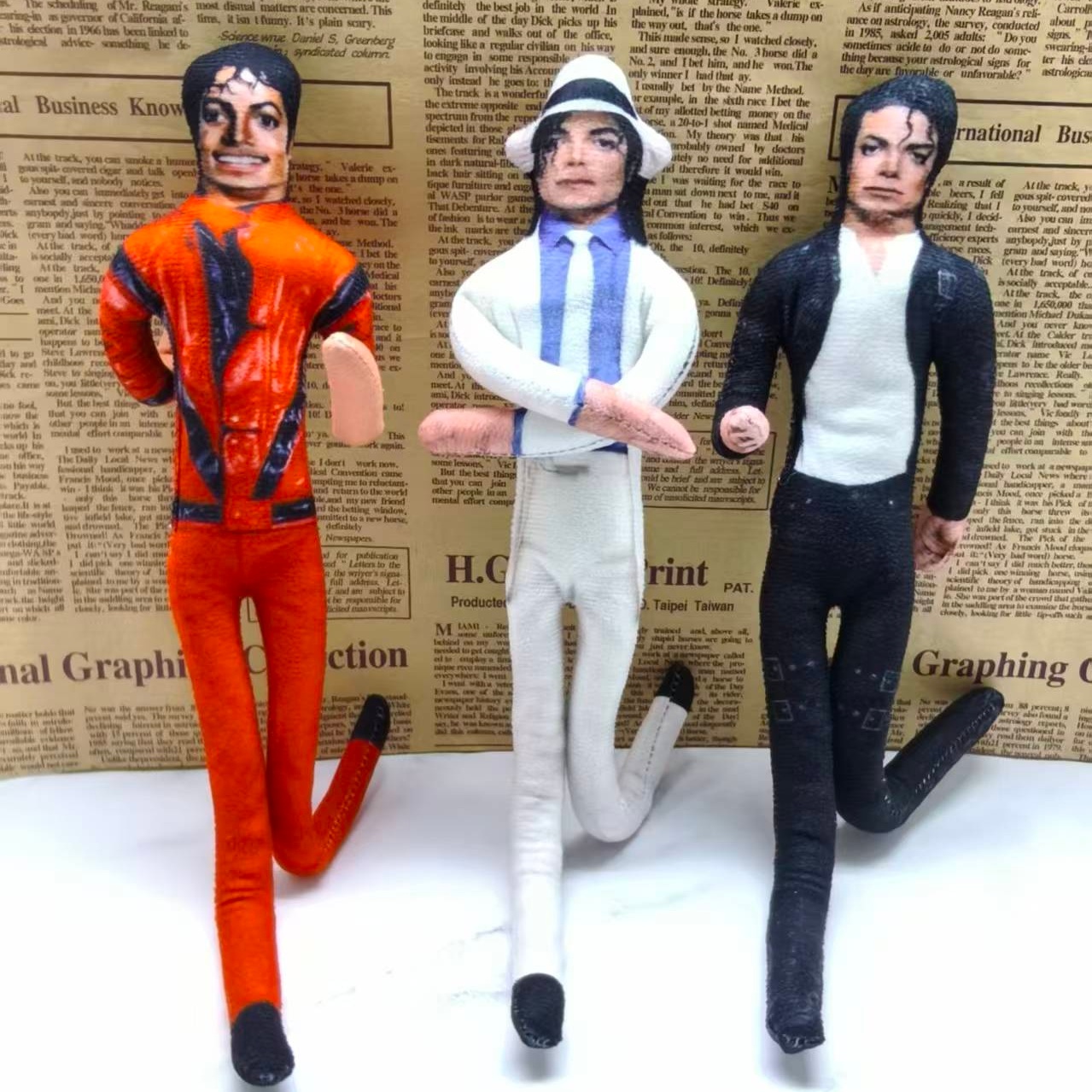 Vintage Collectible Toys - ヴィンテージMJマイケル・ジャクソンコスプレ小道具人形曲げられるワイヤーフレーム調整可能な姿勢ぬいぐるみフィギュア家の装飾ファンコレクションギフト