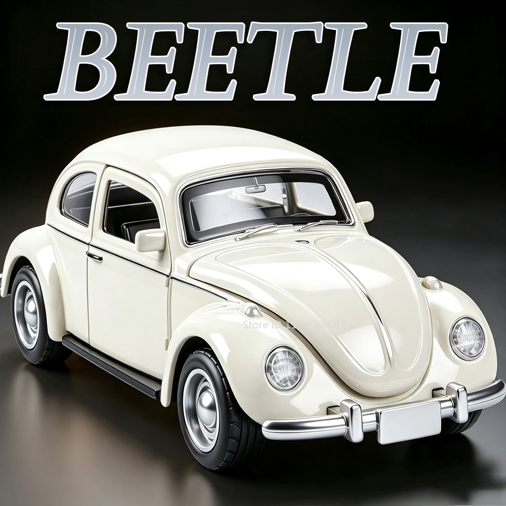 Vintage And Collectible Toys - 1:36 ビートルモデルおもちゃのビンテージカー合金ダイキャストドア開閉可能プルバック絶妙なインテリアコレクション車両誕生日プレゼント