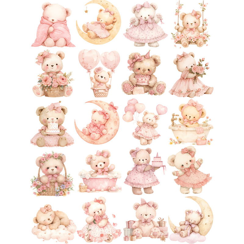 かわいいクマの装飾ステッカー、DIYクラフト、スクラップブッ - Vintage Things Collection のレビューと価格