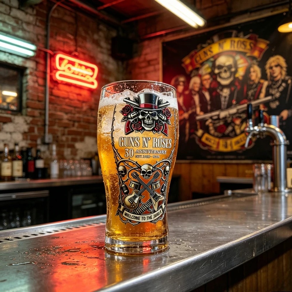 ガンズ・アンド・ローゼズ メモリアルビールマグ 15オンス  - Vintage Collectible Guns のレビューと価格