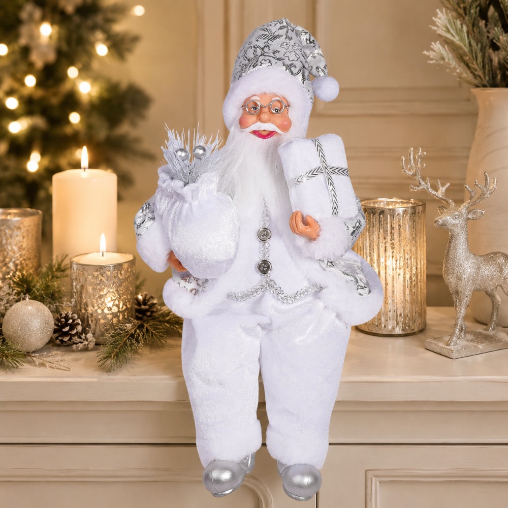 ホリデーコレクション用ホワイトサンタクロース装飾品1個 -  - Vintage Collectible Santa のレビューと価格