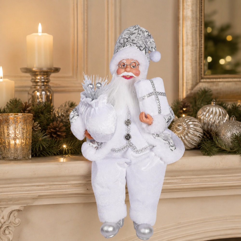 ホリデーコレクション用ホワイトサンタクロース装飾品1個 -  - Vintage Collectible Santa のレビューと価格