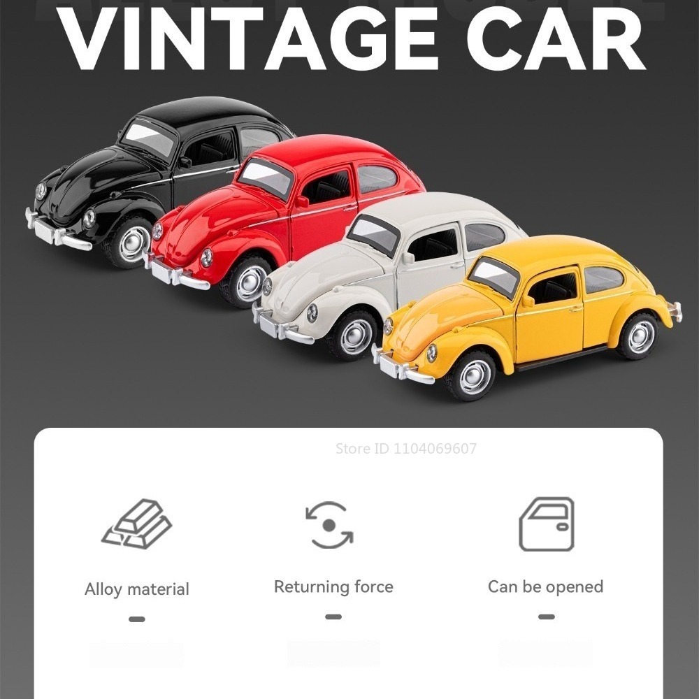 1:36 ビートルモデルおもちゃのビンテージカー合金ダイキャ - Vintage And Collectible Toys のレビューと価格