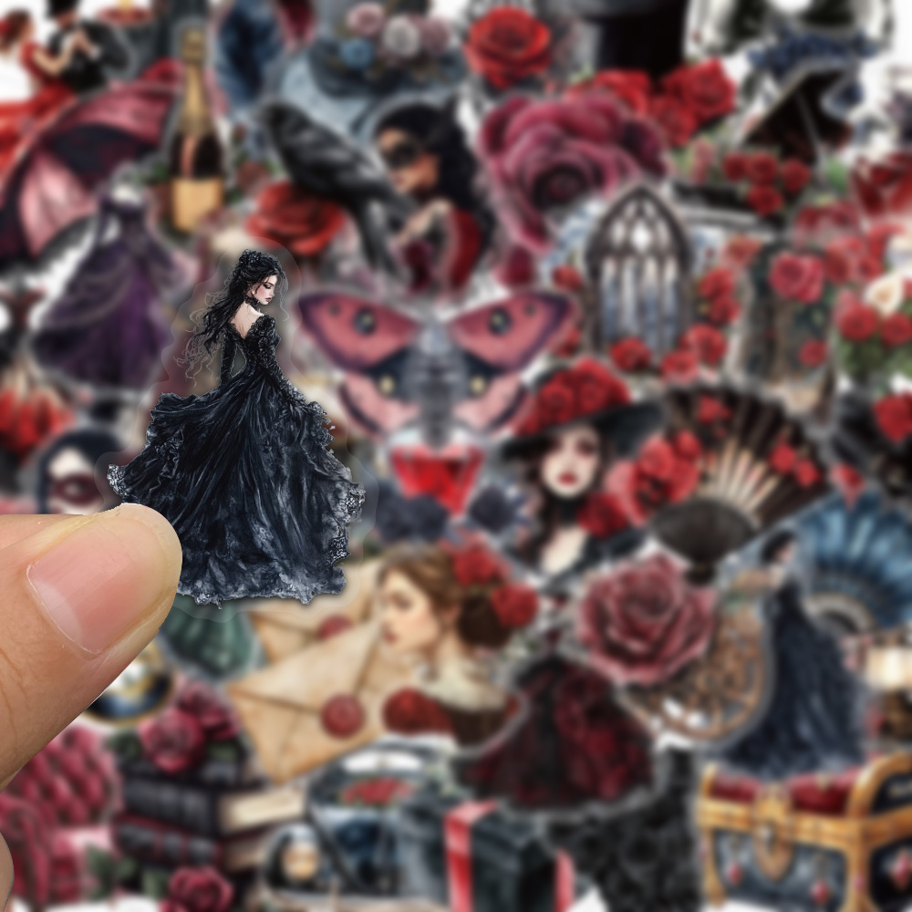 50 個マスクボール落書きステッカースクラップブッキングコラ - Vintage Things Collection のレビューと価格